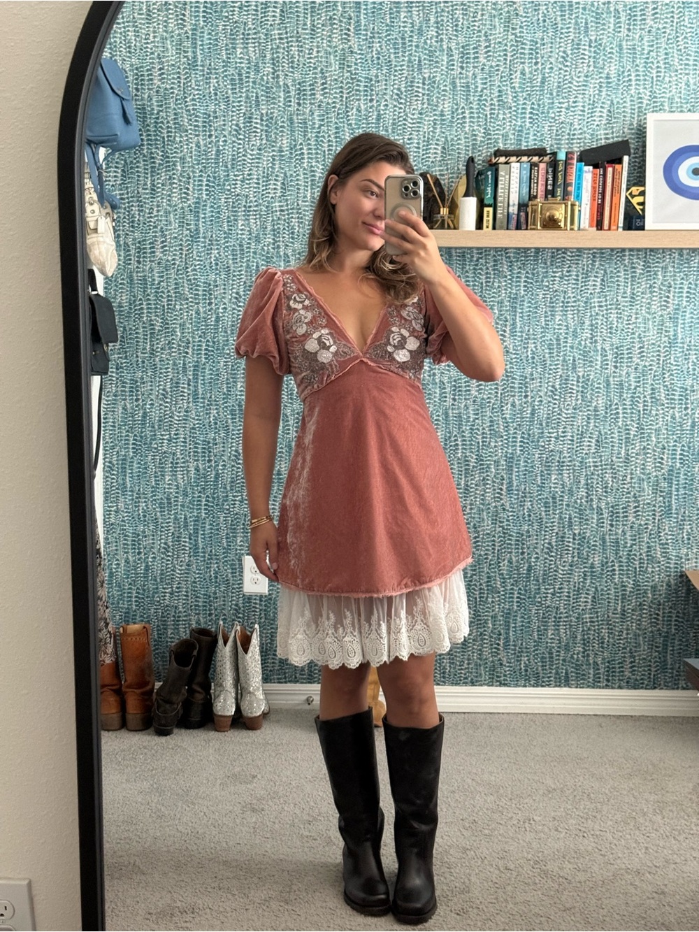 Free People Suki Velvet Mini Dress - Picture 2 of 6